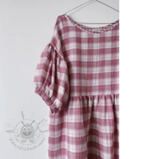 Dvojna gaza/muslin Double sided CHECKS MINI mauve