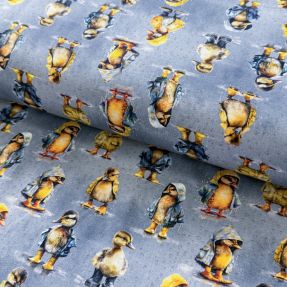 Pletenina Raincoat ducklins grey digital print