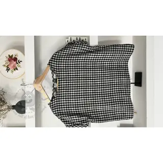 Dvojna gaza/muslin Double sided CHECKS MINI black