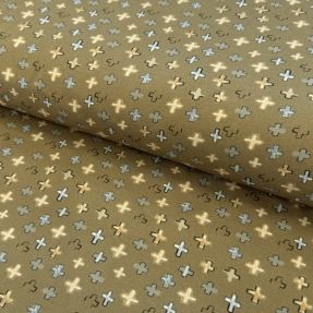 Pletenina Plusses brown digital print