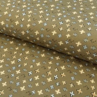 Pletenina Plusses brown digital print