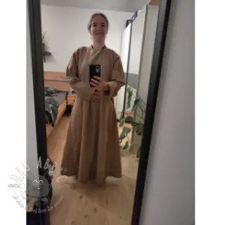 Bombažna tkanina z lanom taupe