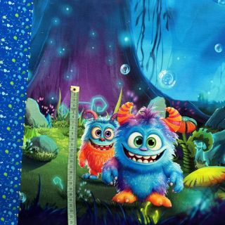 Topla pletenina Boo Crewh PANEL digital print