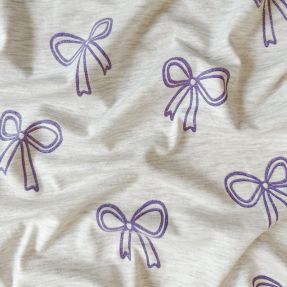 Pletenina Glitter bows ecru melange