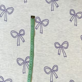 Pletenina Glitter bows ecru melange