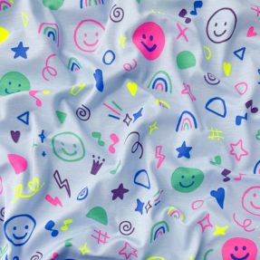 Pletenina Neon doodles light blue
