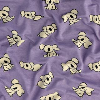 Pletenina Koalas purple digital print ORGANIC