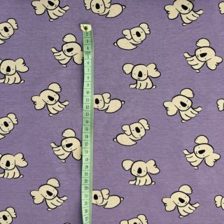 Pletenina Koalas purple digital print ORGANIC