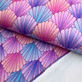 Topla pletenina Seashells purple digital print