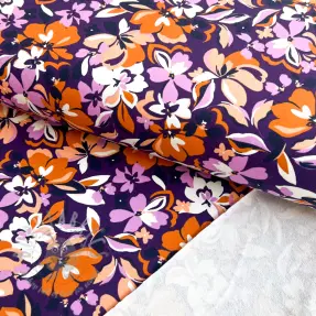 Prevešanka Bright flowers design purple ochre