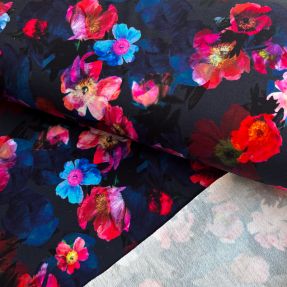 Topla pletenina Wild rose navy digital print