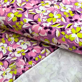 Prevešanka Bright flowers design pink lime