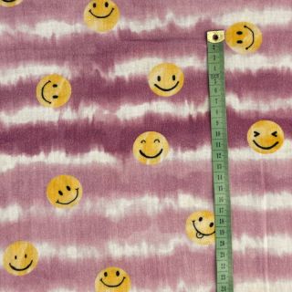 Dvojna gaza/muslin Happy faces blush digital print