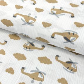 Dvojna gaza/muslin Helicopters off white