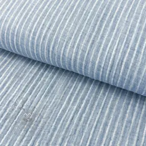 Dvojna gaza/muslin YARN DYED Stripes light blue