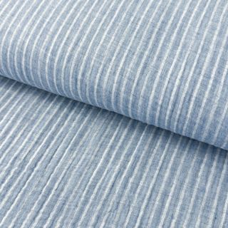 Dvojna gaza/muslin YARN DYED Stripes light blue
