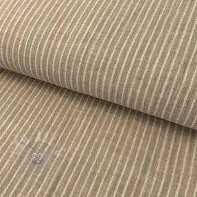Dvojna gaza/muslin YARN DYED Stripes taupe