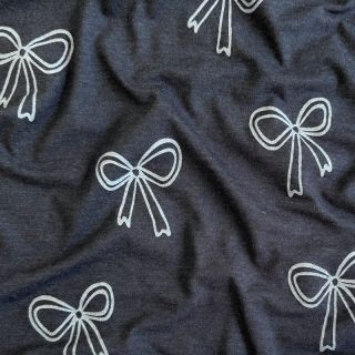Pletenina Glitter bows indigo melange