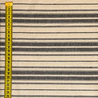 Viskoza z lanom Doubled stripes black