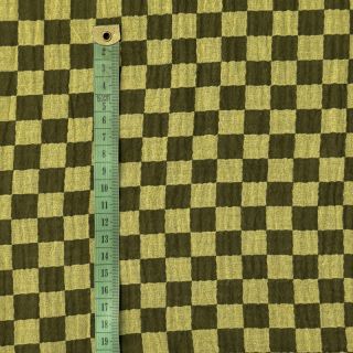 Dvojna gaza/muslin DOUBLE SIDED Full check green