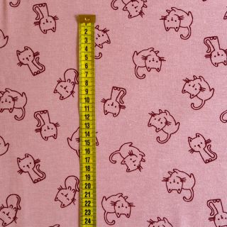 Bombažna tkanina FLANNEL Cats old rose