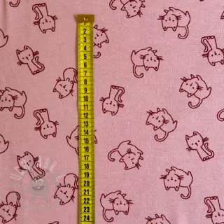 Bombažna tkanina FLANNEL Cats old rose