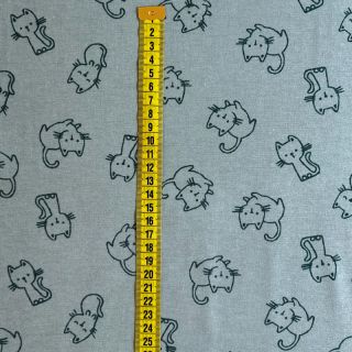 Bombažna tkanina FLANNEL Cats mint