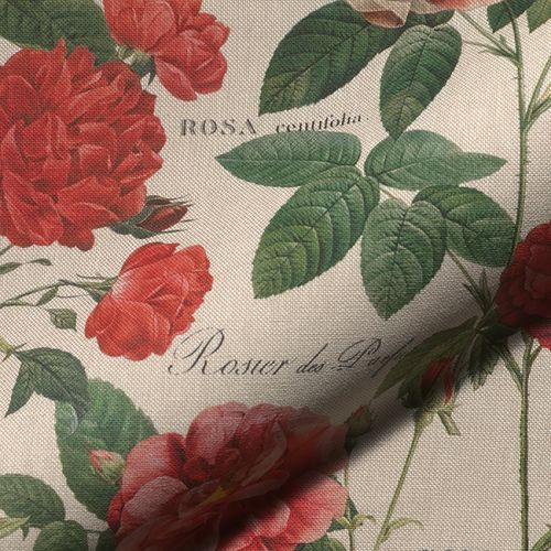 Dekorativno blago Linenlook premium Vintage Rose Garden digital print