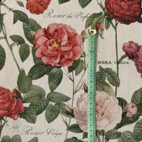 Dekorativno blago Linenlook premium Vintage Rose Garden digital print