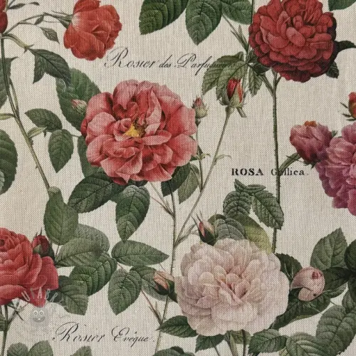 Dekorativno blago Linenlook premium Vintage Rose Garden digital print