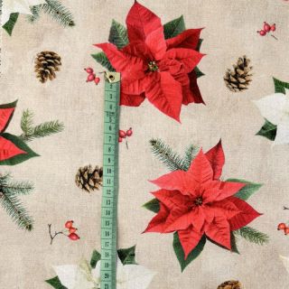 Dekorativno blago Classic Poinsettia Flower digital print