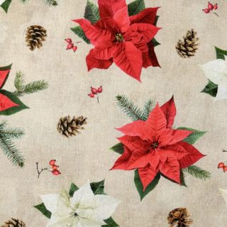 Dekorativno blago Classic Poinsettia Flower digital print