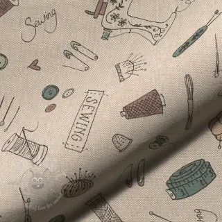 Dekorativno blago Linenlook Sewing Doodle Craft