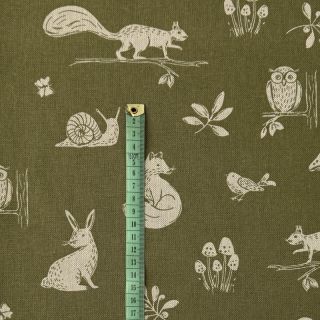 Dekorativna tkanina Linenlook Forest Animal Scene
