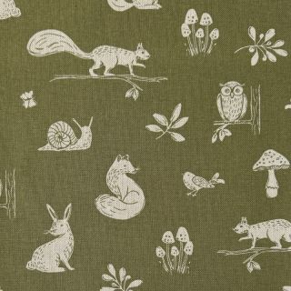 Dekorativna tkanina Linenlook Forest Animal Scene