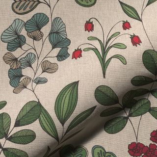 Dekorativna tkanina Linenlook Hand Drawn Foliage