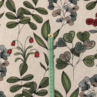 Dekorativna tkanina Linenlook Hand Drawn Foliage