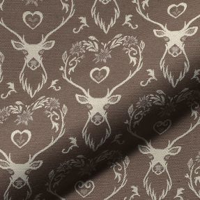 Dekorativno blago jacquard DOUBLE FACE Landhaus Deer Heart taupe