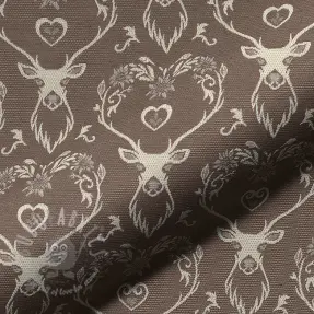 Dekorativno blago jacquard DOUBLE FACE Landhaus Deer Heart taupe