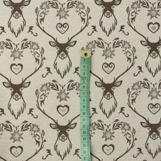Dekorativno blago jacquard DOUBLE FACE Landhaus Deer Heart taupe