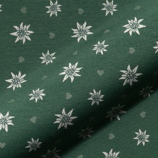 Dekorativno blago jacquard DOUBLE FACE Landhaus Edelweiss forest green