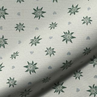 Dekorativno blago jacquard DOUBLE FACE Landhaus Edelweiss forest green