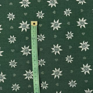 Dekorativno blago jacquard DOUBLE FACE Landhaus Edelweiss forest green