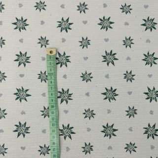 Dekorativno blago jacquard DOUBLE FACE Landhaus Edelweiss forest green