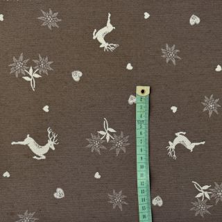 Dekorativna tkanina jacquard DOUBLE FACE Landhaus Mixed Icon taupe