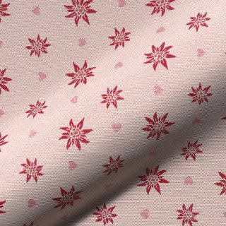 Dekorativna tkanina jacquard DOUBLE FACE Landhaus Edelweiss dark red
