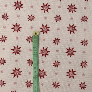 Dekorativna tkanina jacquard DOUBLE FACE Landhaus Edelweiss dark red