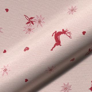 Dekorativno blago jacquard DOUBLE FACE Landhaus Mixed Icon dark red
