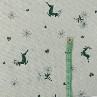 Dekorativno blago jacquard DOUBLE FACE Landhaus Mixed Icon forest green