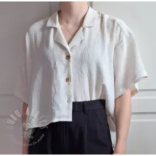 Viskoza z lanom CRINCLE off white